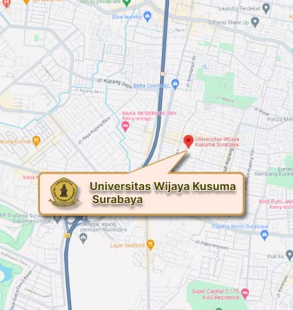 Lokasi dan Peta (Google Map) Universitas Wijaya Kusuma Surabaya Nomor